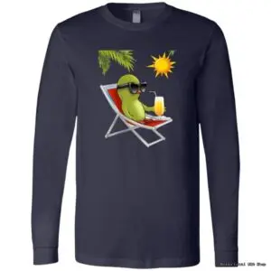 Parrot relaxing in chair with sunglasses and drink.