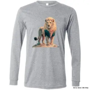 Gray lion graphic long-sleeve shirt