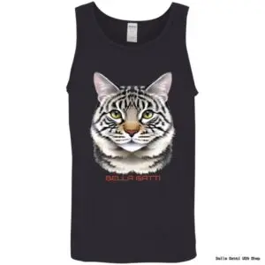 Tank top with a cat face illustration.