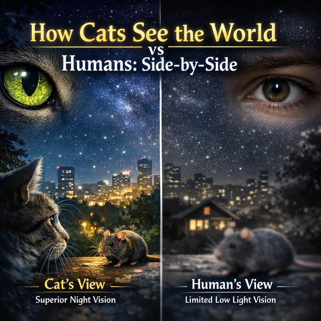 How Cats See the World vs Humans: Side-by-Side