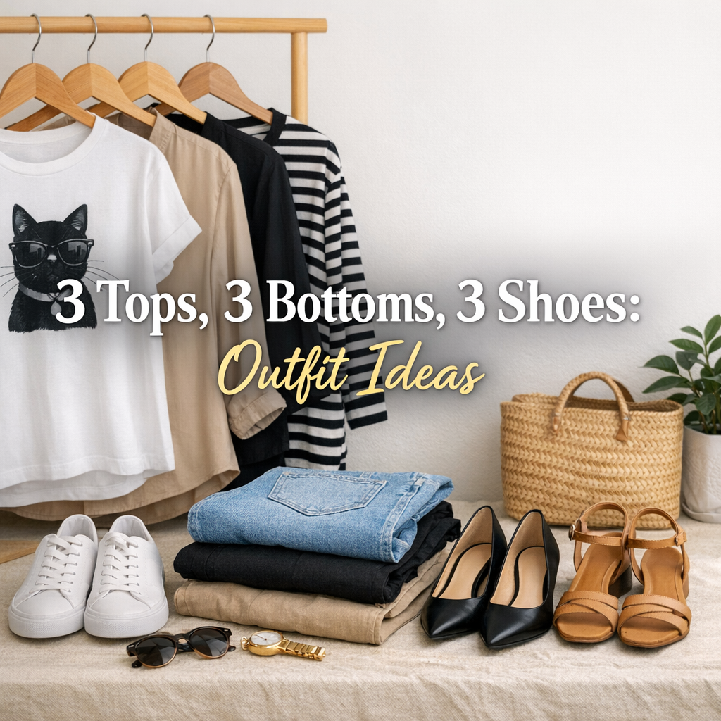 3 Tops, 3 Bottoms, 3 Shoes: Outfit Ideas
