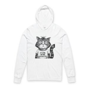 Funny Cat Graphic Hooded Long-Sleeve Tee Funny Cat Graphic Hooded Long-Sleeve Tee.'