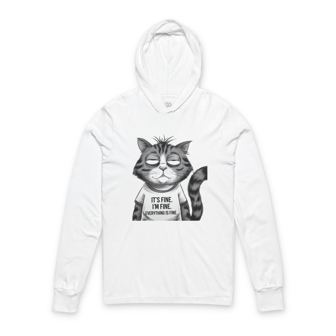 Funny Cat Graphic Hooded Long-Sleeve Tee.'