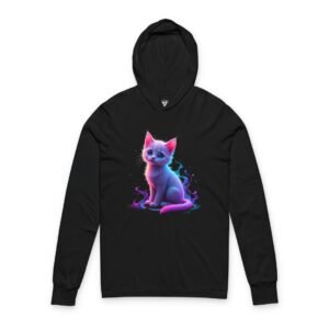 Neon Kitten Lightweight Hooded Long-Sleeve Tee