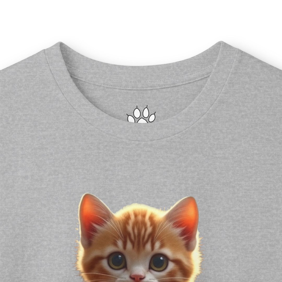 12310280712777696061_2048.jpeg Gray t-shirt with a cute orange kitten graphic on the front.