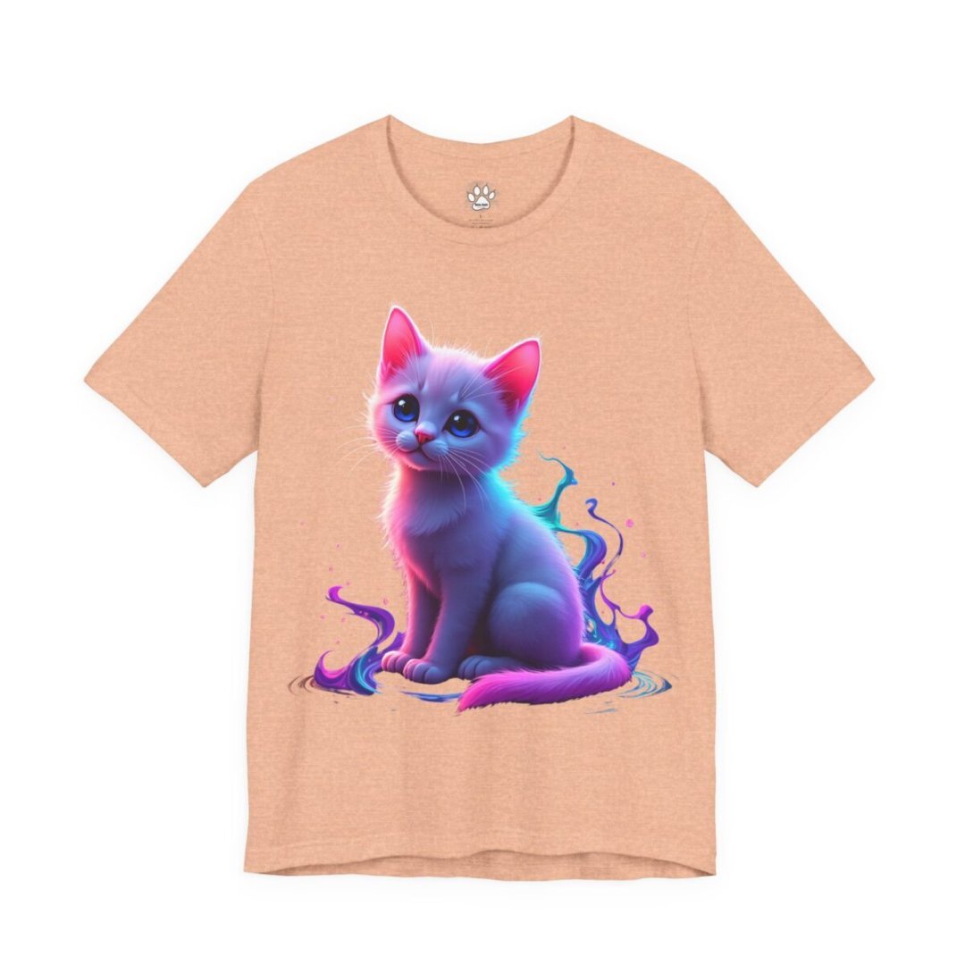 13429834930587682618_2048.jpeg T-shirt with a colorful illustration of a cute kitten.