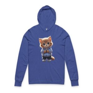 Adorable kitten in Jacket Graphic T-Shirt Adorable Hoodie Wearing Kitten Long Sleeve Tee