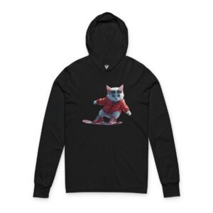 Cool Snowboarding Kitten Graphic Long Sleeve Tee Cool Snowboarding Kitten Graphic Long Sleeve Tee