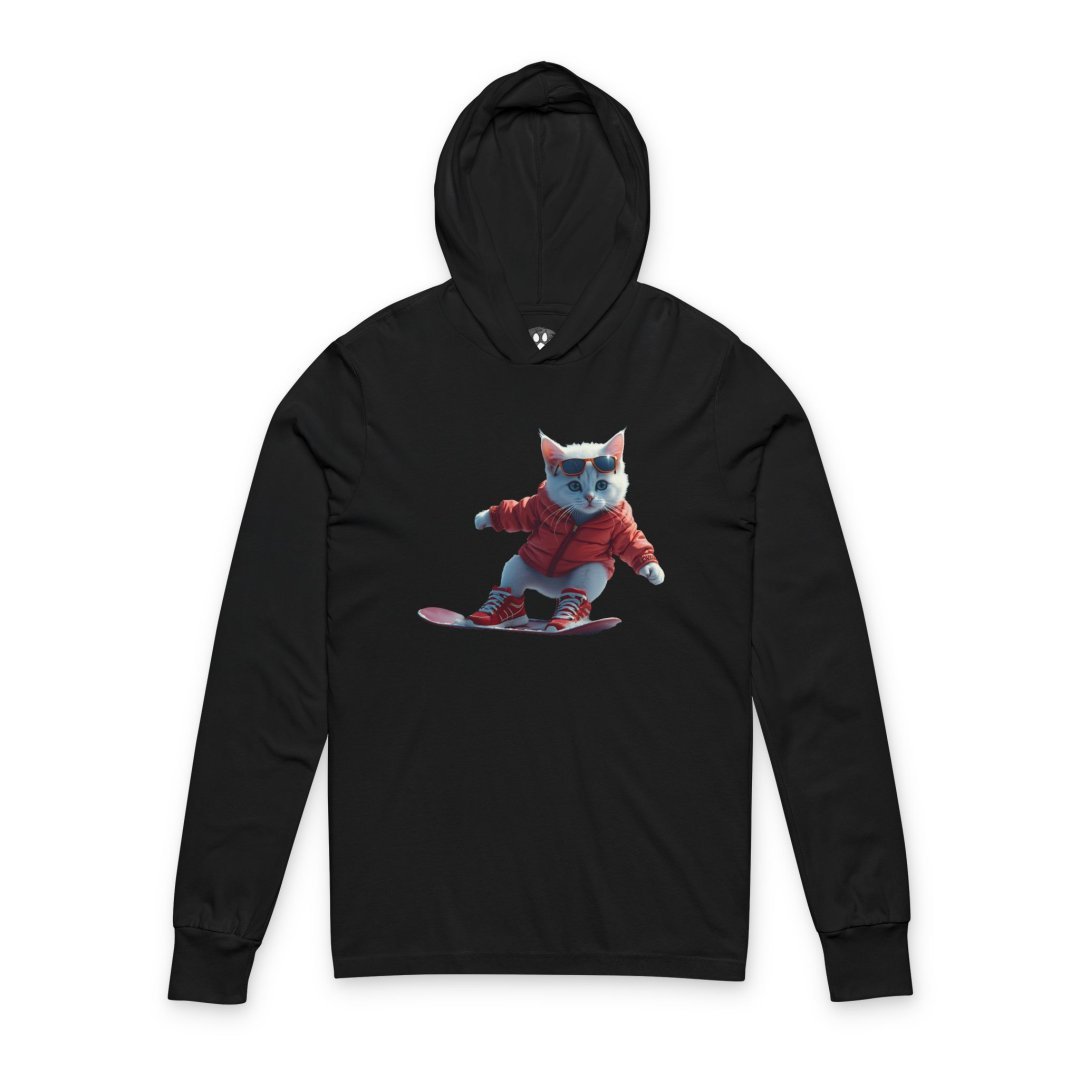14512762647425181256_2048.jpeg Cool Snowboarding Kitten Graphic Long Sleeve Tee