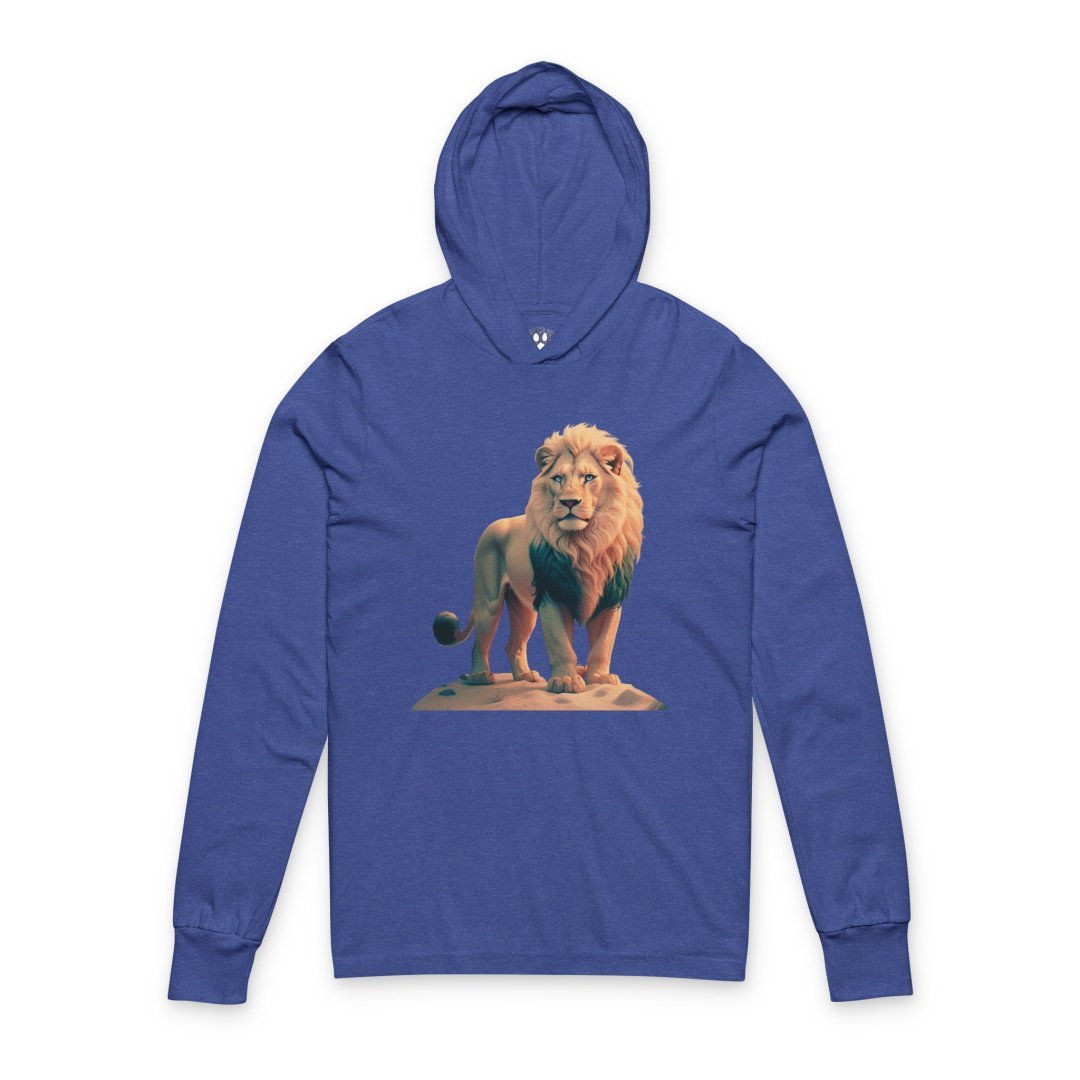 16552251033750855722_2048.jpeg Blue hoodie with a lion graphic on the front.