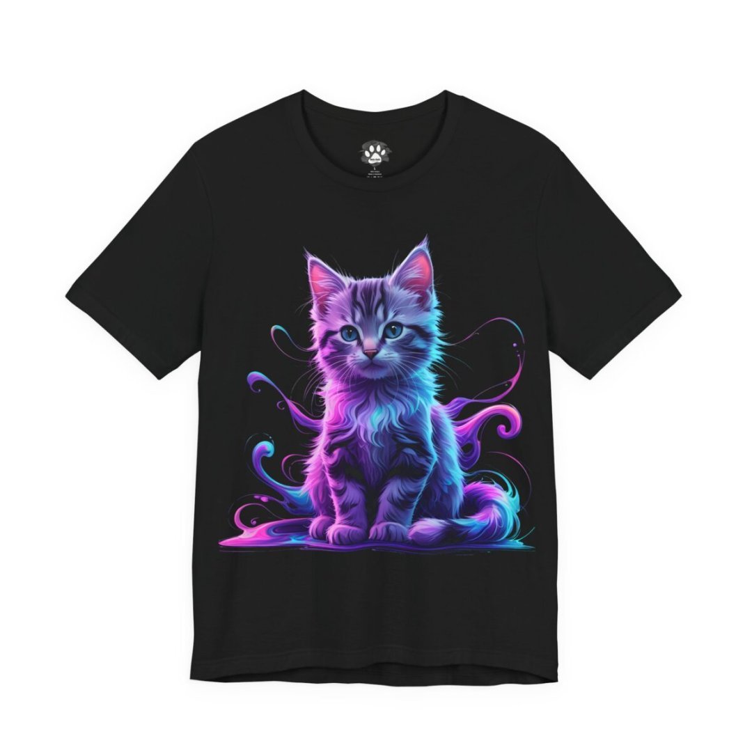 Neon Aurora Kitten Unisex Graphic T-Shirt