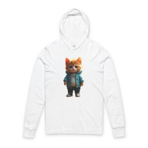 Kitten in a Blue Hoodie Graphic Long-Sleeve Tee Kitten in a Blue Hoodie Graphic Long-Sleeve Tee