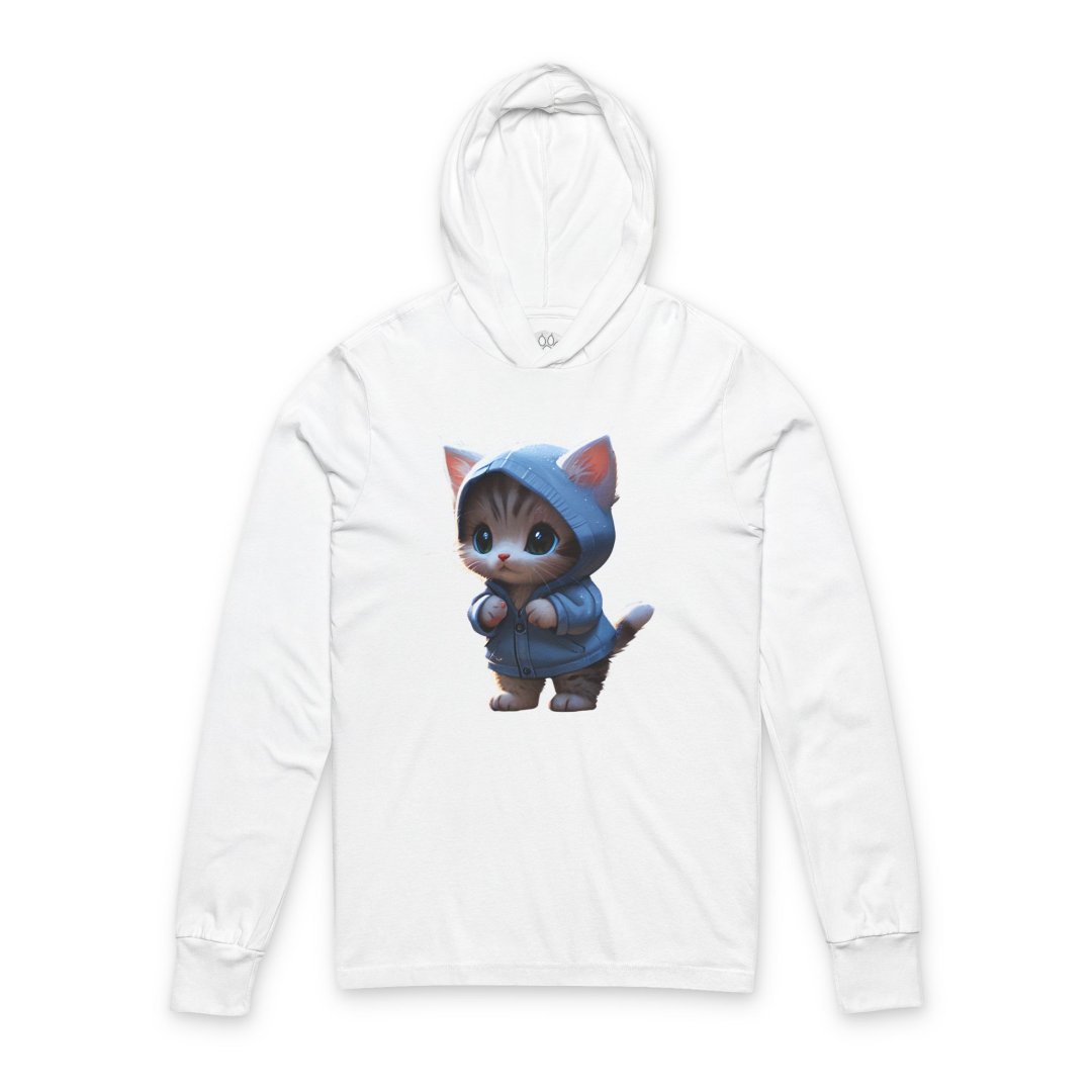 2161562037578564041_2048.jpeg White hoodie with cute cat in blue hoodie design.