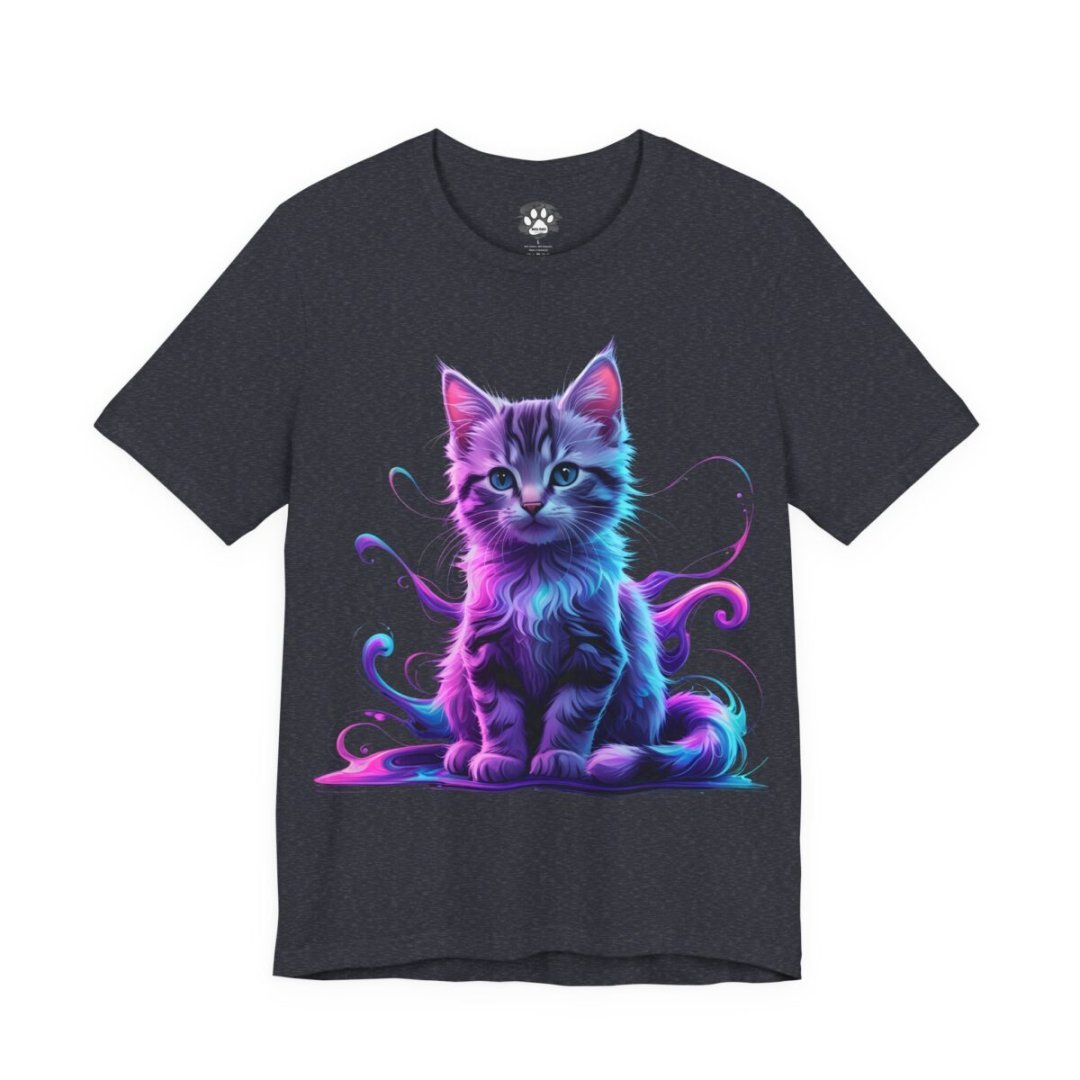 313847827088543869_2048.jpeg T-shirt with a colorful neon kitten design.