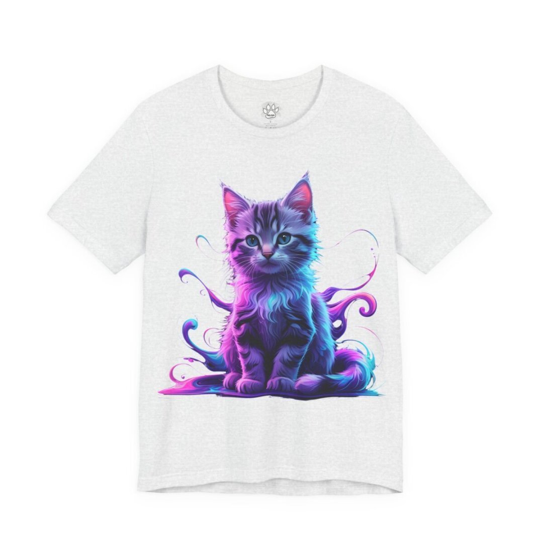 3387700588163607661_2048.jpeg T-shirt with a colorful, artistic kitten design.