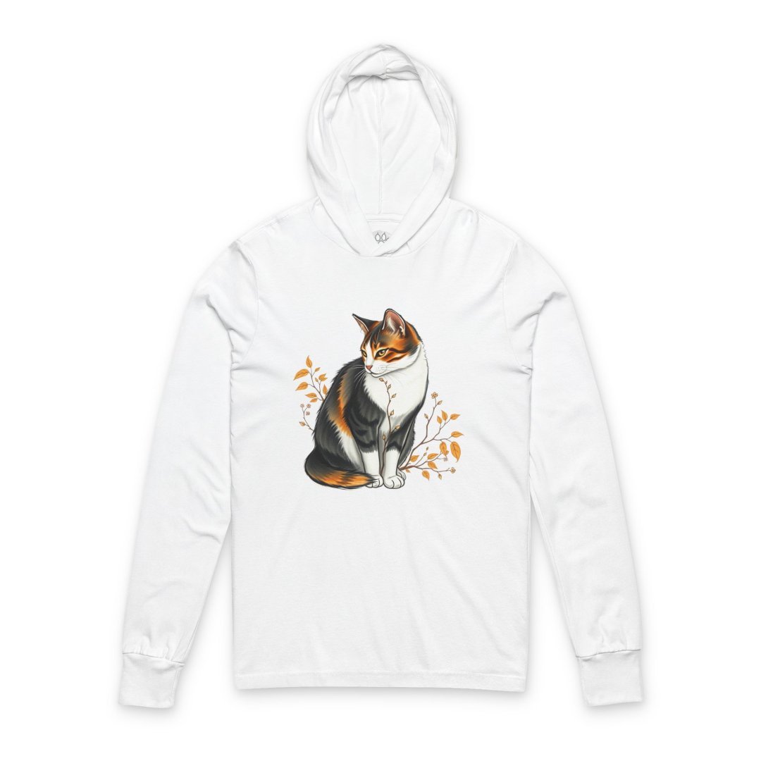 523932458836498905_2048-1.jpeg White hoodie featuring a colorful cat illustration.