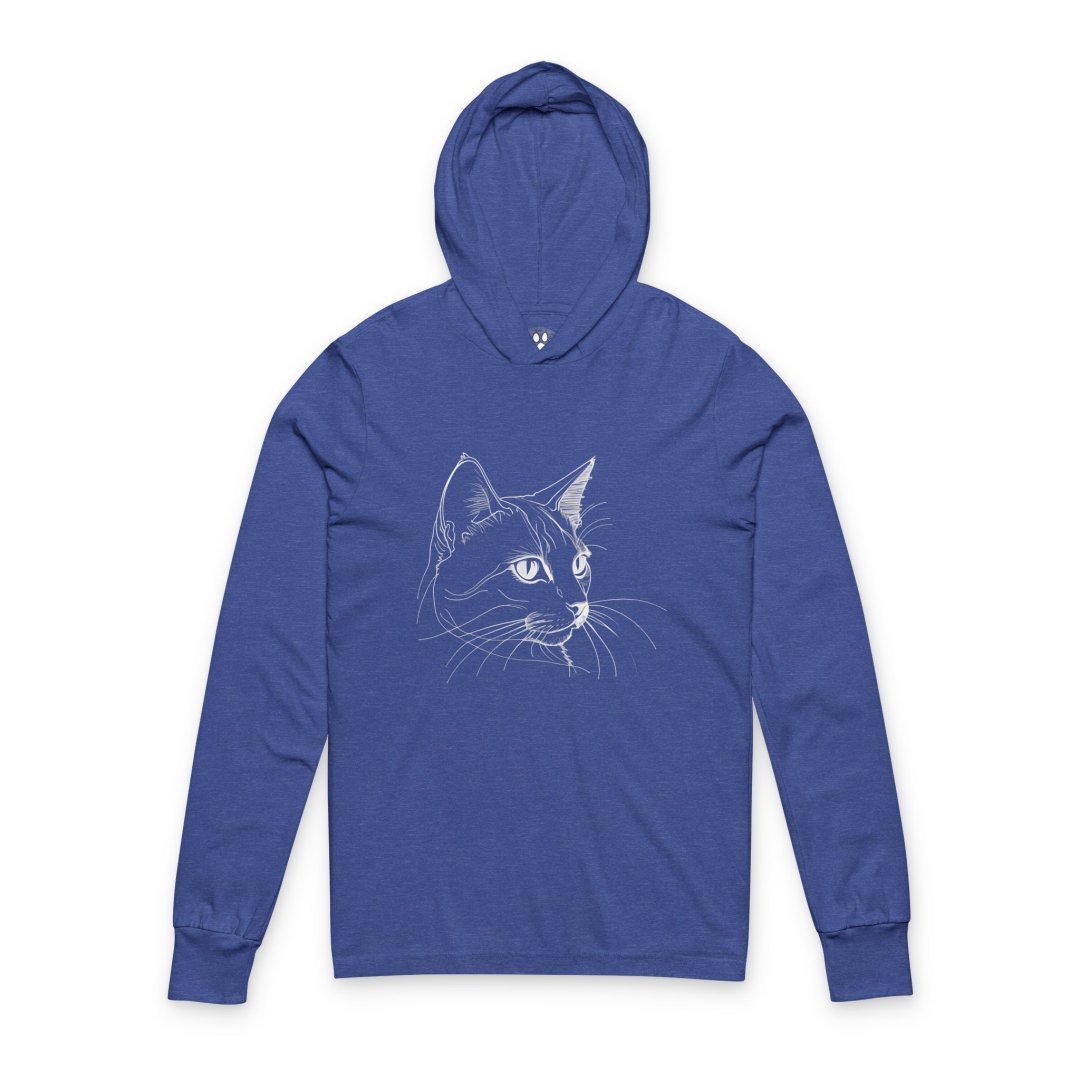 6575676924620596723_2048.jpeg Blue hoodie with a white cat illustration on the front.