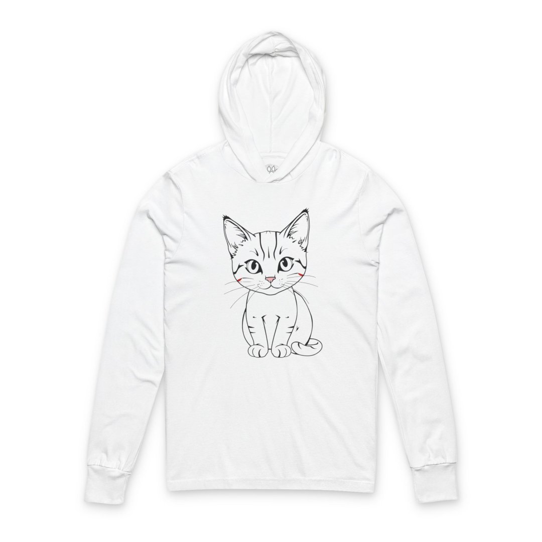 Anime Blush Kitten Hooded Long Sleeve Tee