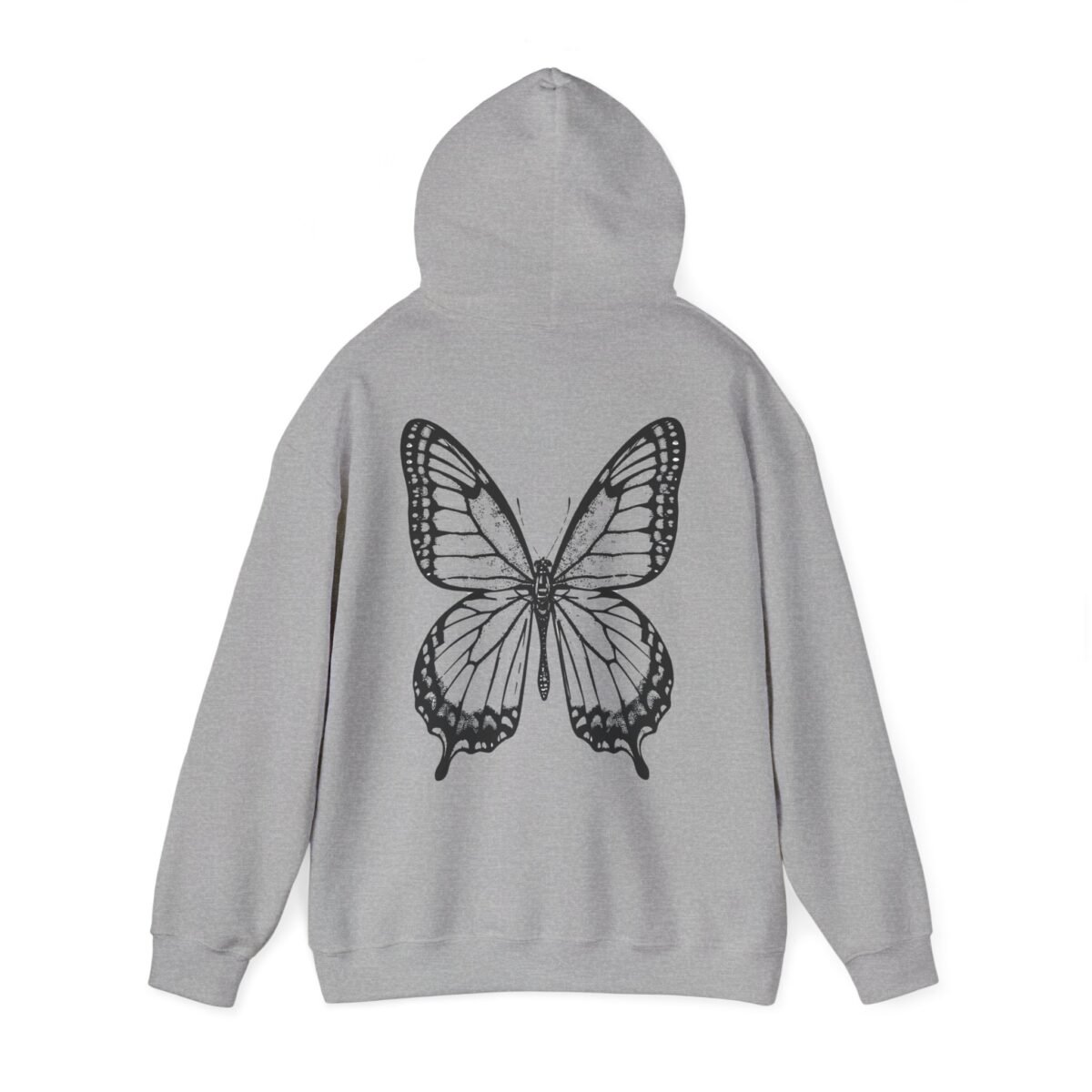 11889578178980785699_2048.jpeg Grey hoodie with a large butterfly graphic on the back.