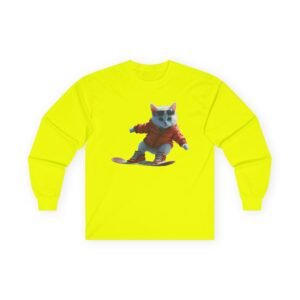 Majestic Lion Graphic Long-Sleeve T-Shirt Snowboarding Kitten Long Sleeve Tee