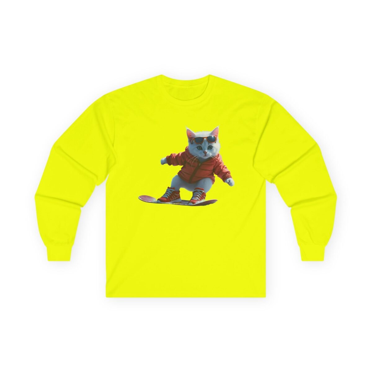 Snowboarding Kitten Long Sleeve Tee