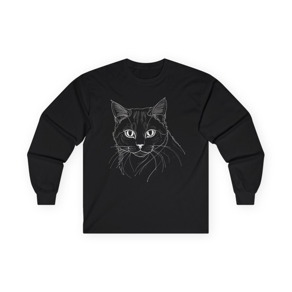 Line Art Cat Unisex Long Sleeve Tee