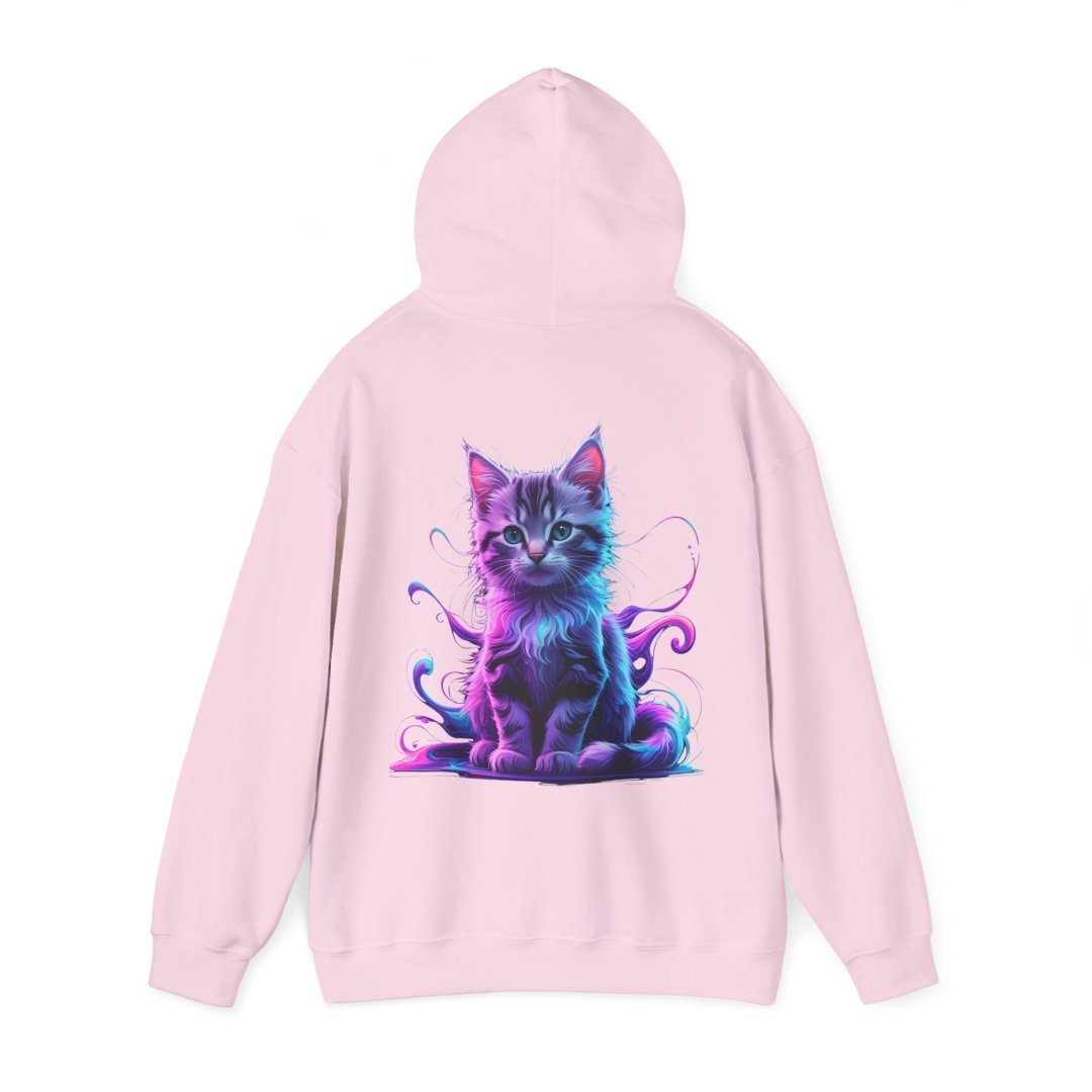 18154288987964814426_2048.jpeg Pink hoodie with a colorful cat illustration on the back.