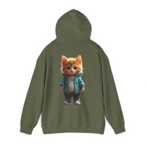 Visual Cat Portrait Graphic Hoodie Adorable Kitten Graphic Hoodie