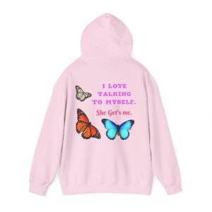 Botanical Kitten Unisex Graphic Hoodie Self-Love Butterfly Unisex Graphic Hoodie
