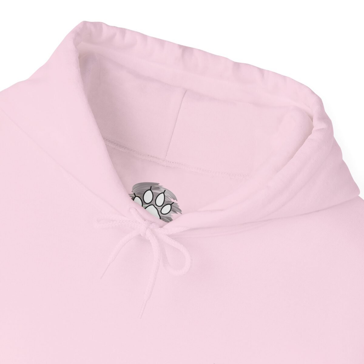 5354588681843784350_2048.jpeg Pink hoodie with a paw print design peeking from the hood.