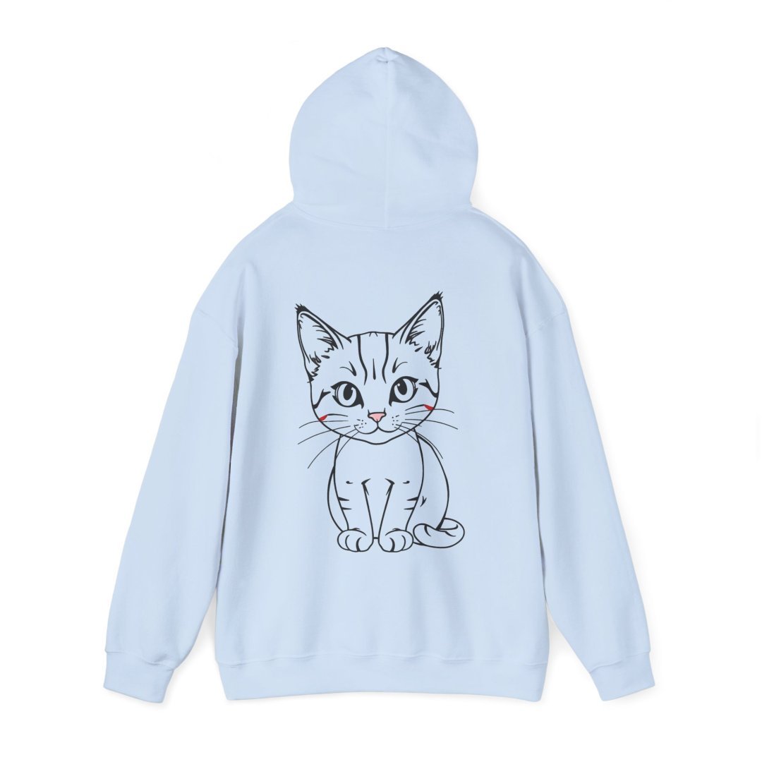 Anime Aesthetic Kitten Line Art Hoodie