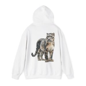 Snow Leopard Hoodie Long Sleeve Tee Realistic Snow Leopard Graphic Hoodie