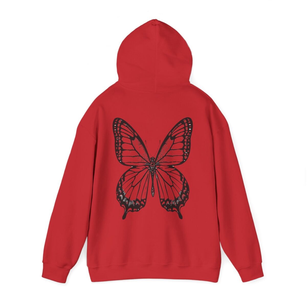 921179193693013867_2048.jpeg Red hoodie with a black butterfly design on its back.