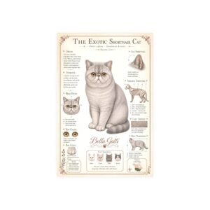 Illustrated guide to the Exotic Shorthair cat breed.