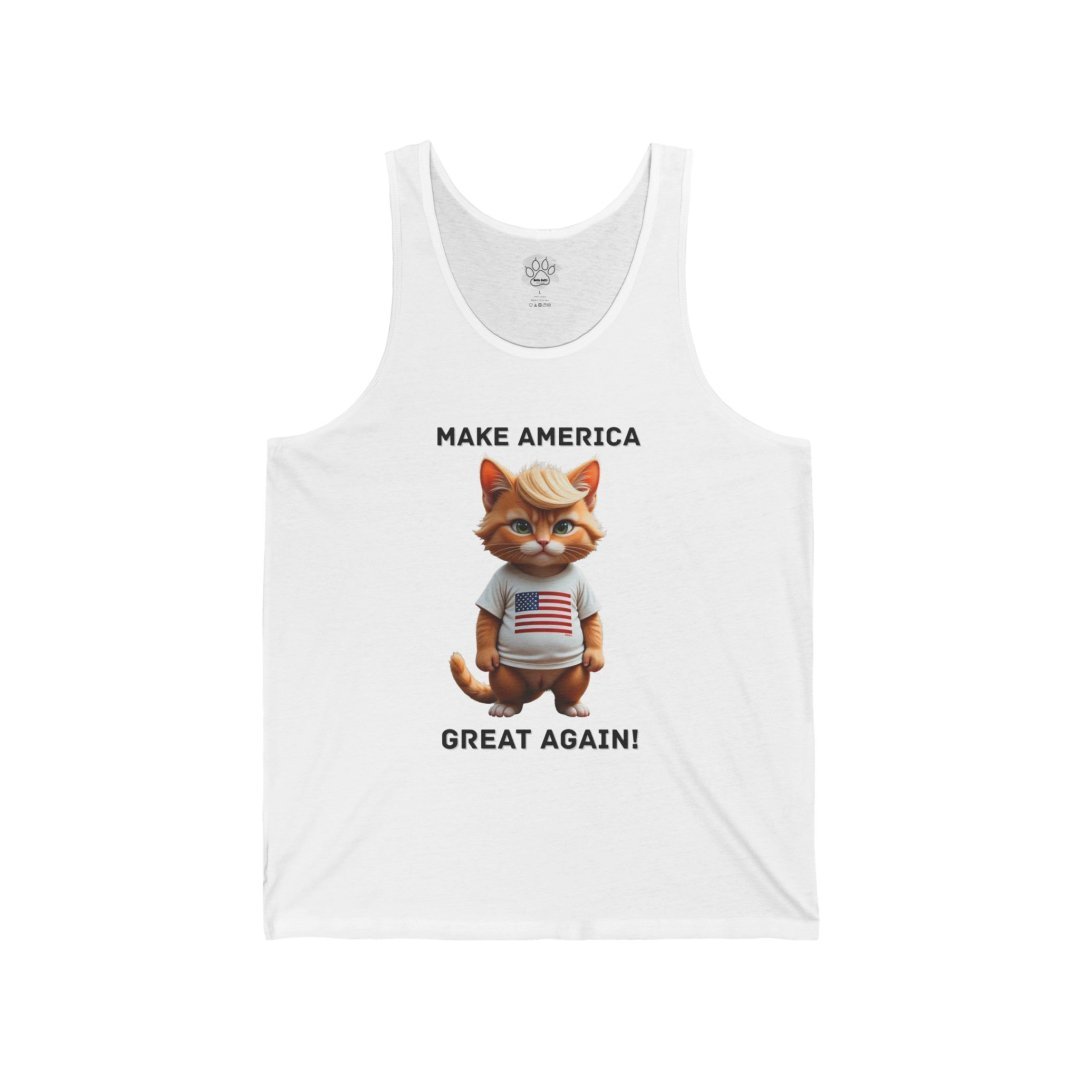 Funny Patriotic Cat Tank Top