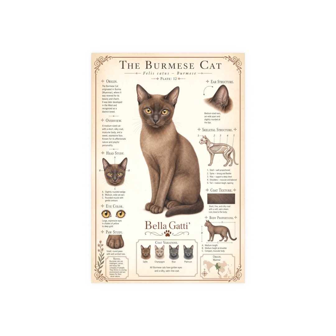 Burmese Cat Breed Poster