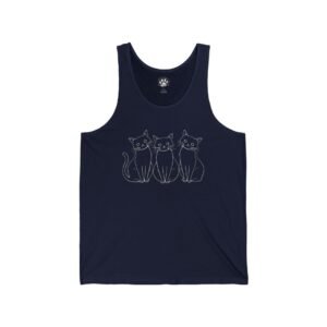Three Cute Cats Line Art Tank Top
