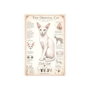 American Curl Cat Breed Poster Oriental Cat Breed Poster