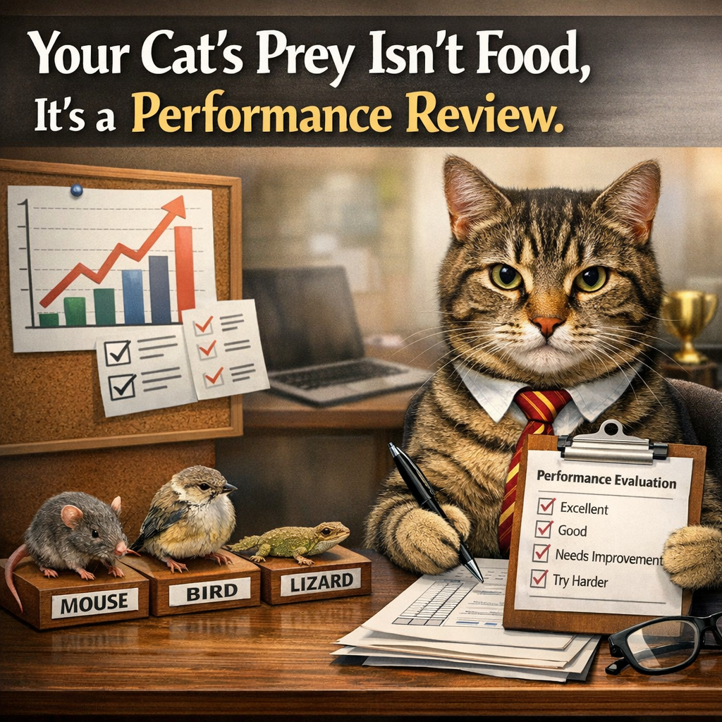 Your Cat’s Prey Isn't Food, It's a Performance Review.