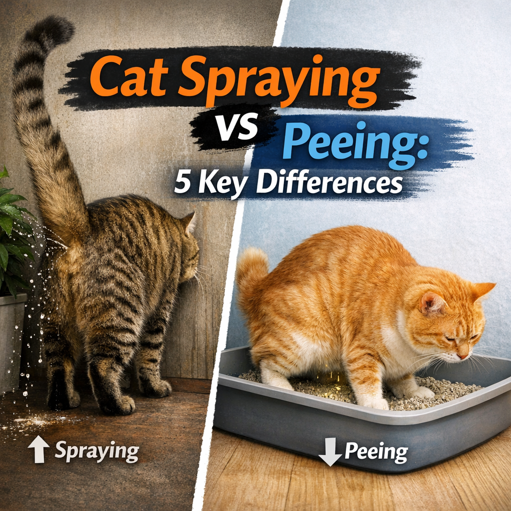 Cat Spraying vs Peeing: 5 Key Differences