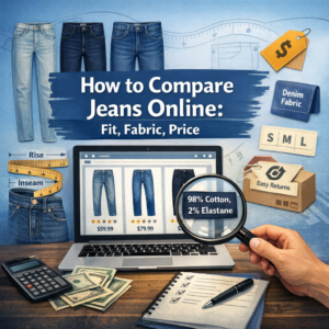 How to compare jeans online: fit, fabric, price