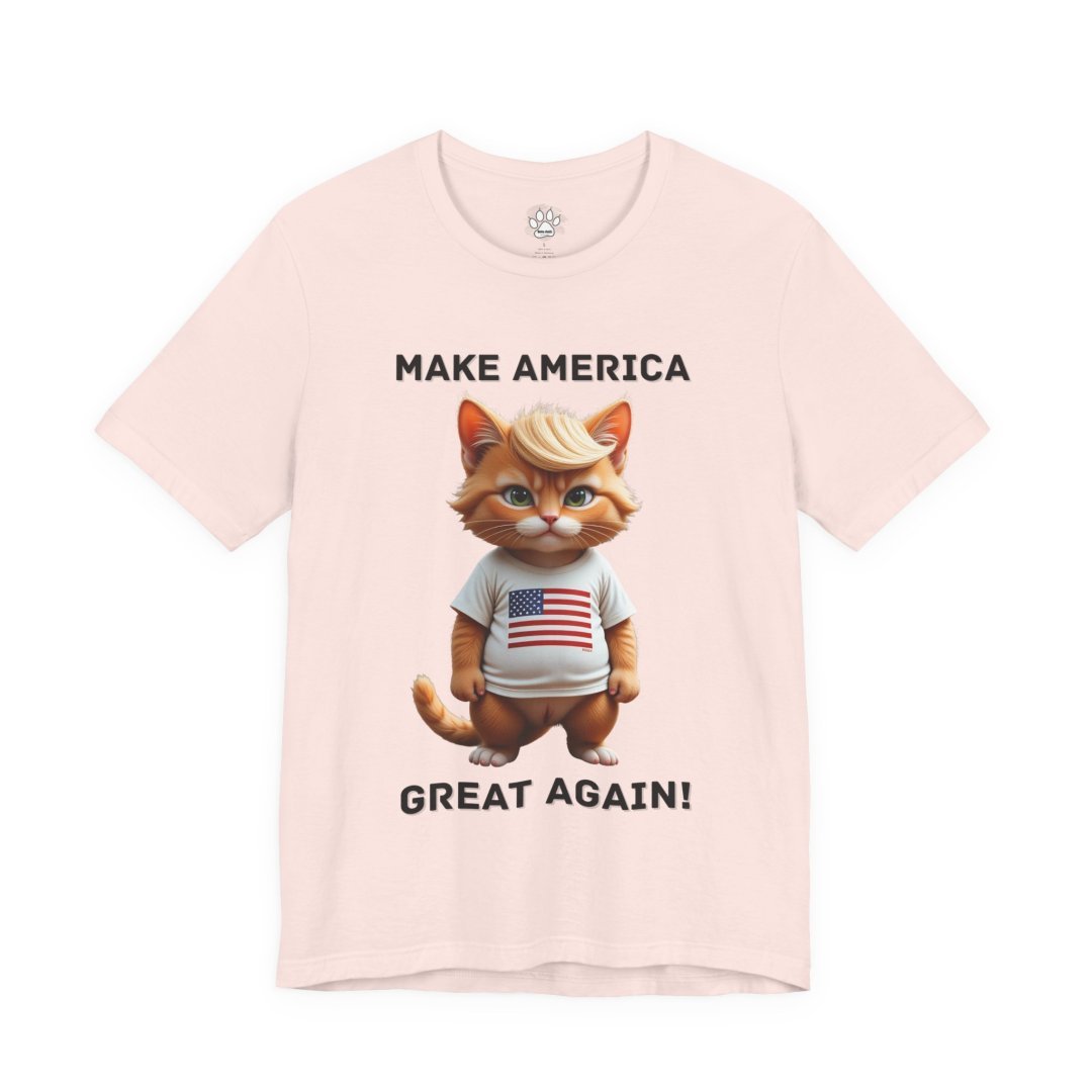 11599803773159958630_2048.jpeg T-shirt with a cartoon cat wearing an American flag shirt.