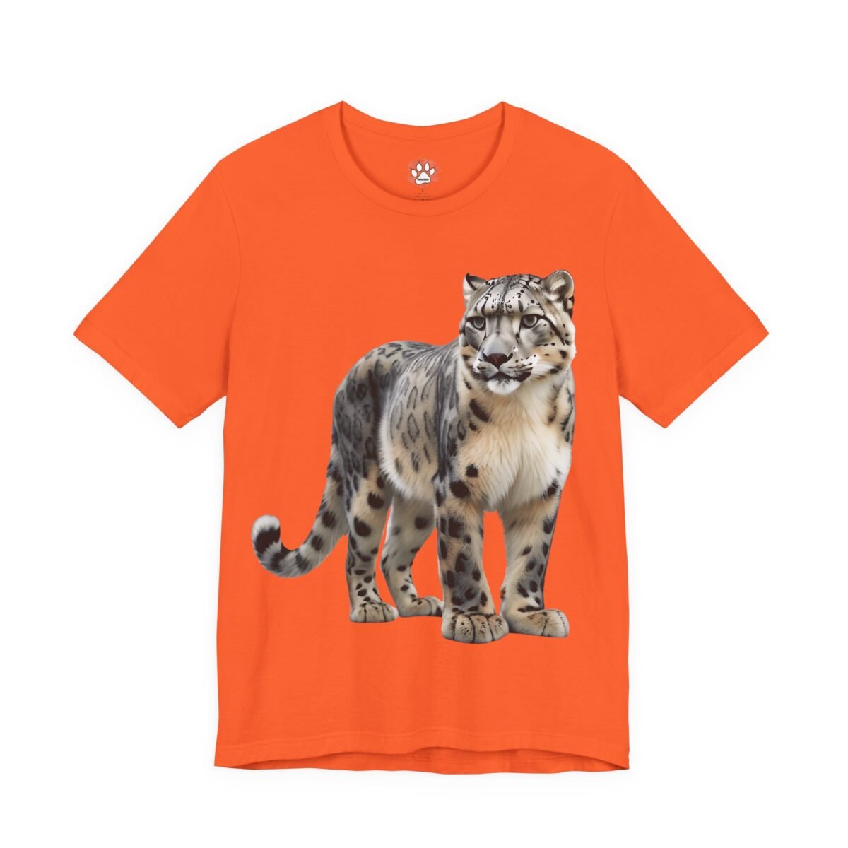 13020948189463240562_2048.jpeg Orange t-shirt with a snow leopard graphic.