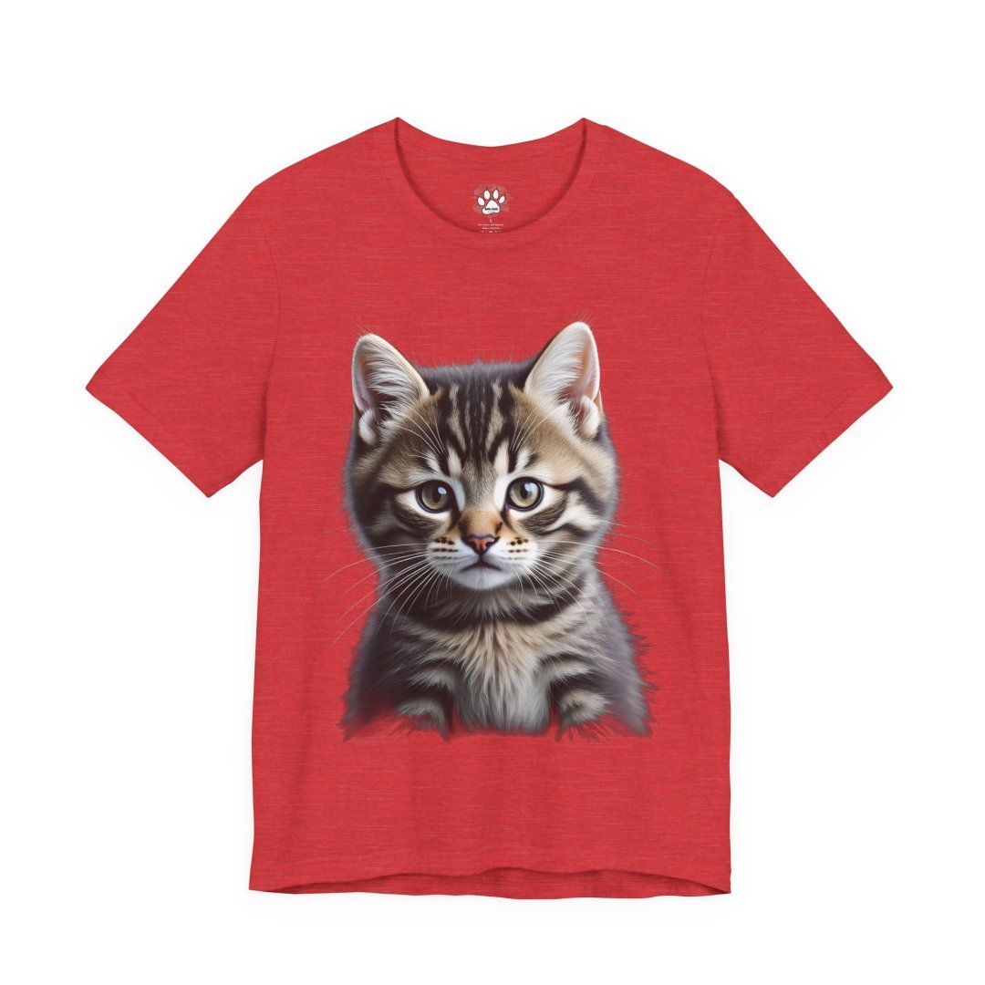 14771177810065537300_2048.jpeg Red T-shirt with a cute tabby kitten illustration.