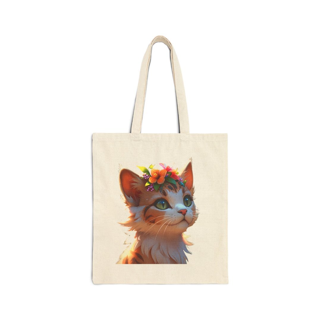 1633788485326995050_2048.jpeg Tote bag with a cute kitten wearing a flower crown.