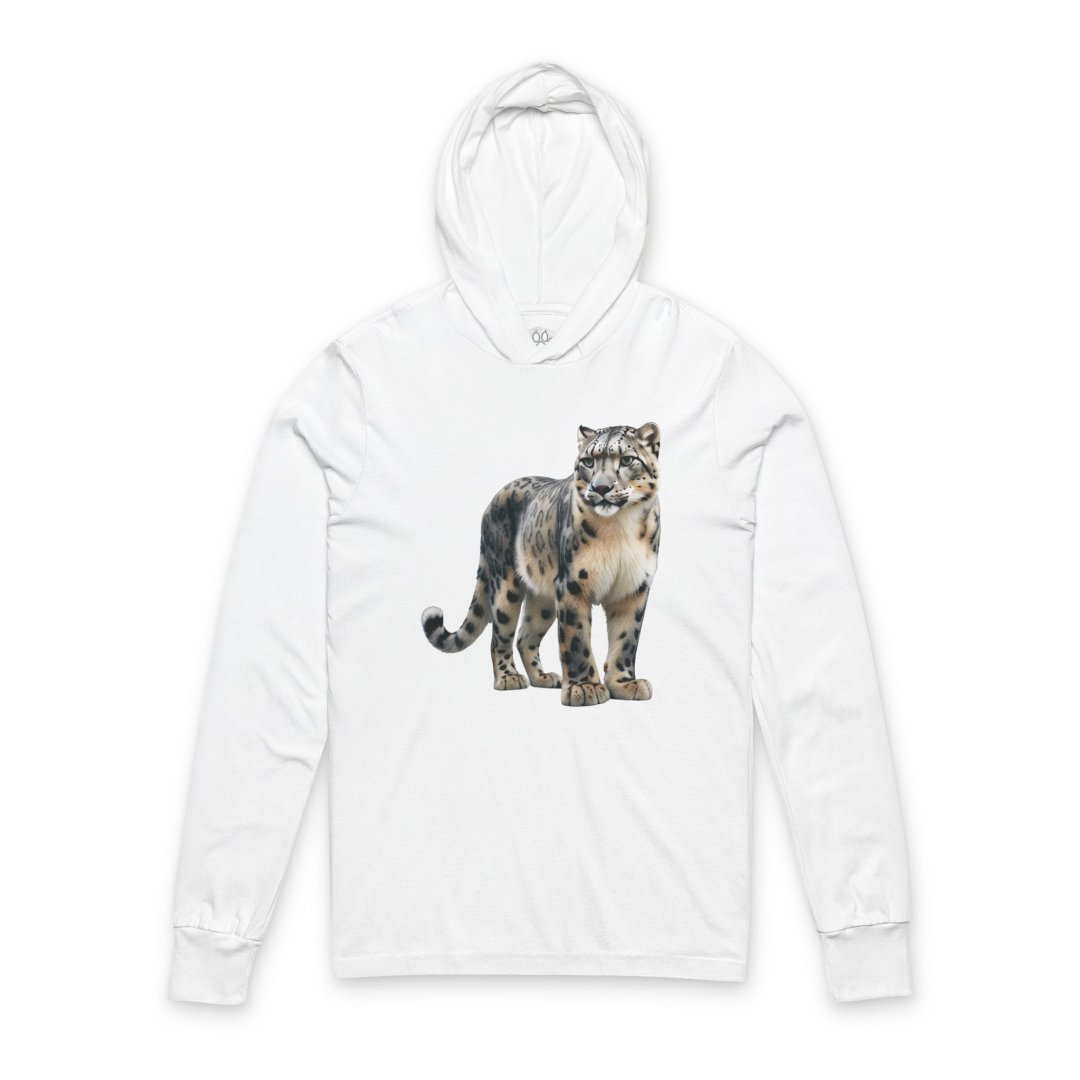 16660529465321009916_2048.jpeg White hoodie with a snow leopard graphic on the front.