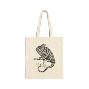 Butterfly Canvas Tote Bag Chameleon Cotton Canvas Tote Bag. Chameleon Cotton Canvas Tote Bag. Canvas tote bag with a detailed illustration of a chameleon.