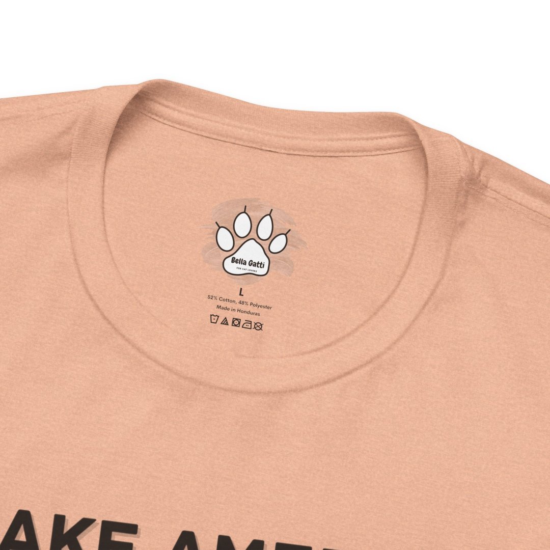 1776331374418647184_2048.jpeg Close-up of a beige T-shirt with Bella Gatti logo and care instructions.