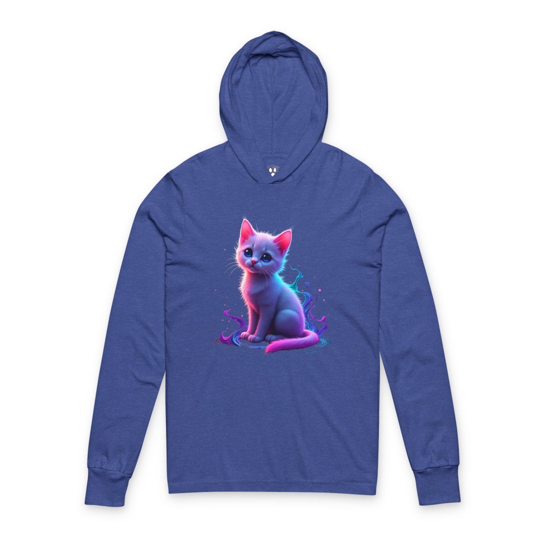 17918602888931509544_2048.jpeg Blue hoodie with a neon-colored kitten graphic on the front.