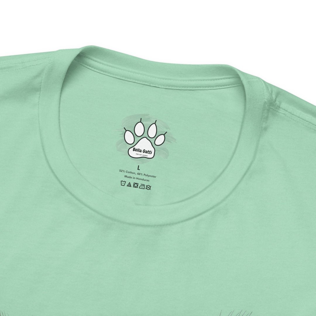 18029344673761715566_2048.jpeg Mint green t-shirt with Bella Gatti logo inside the collar.